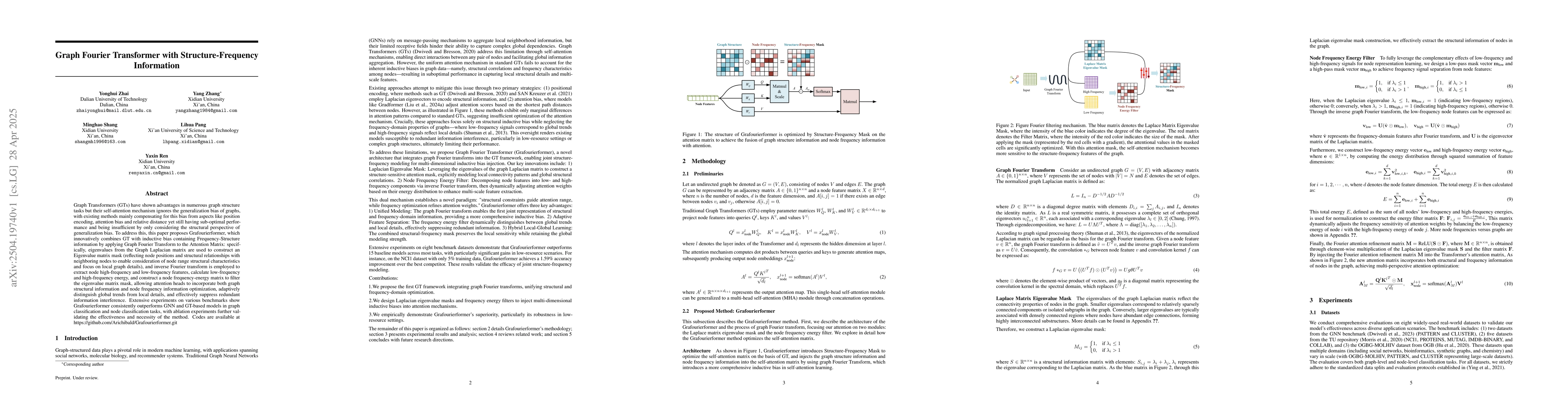Thumbnail for Graph Fourier Transformer with Structure-Frequency Information