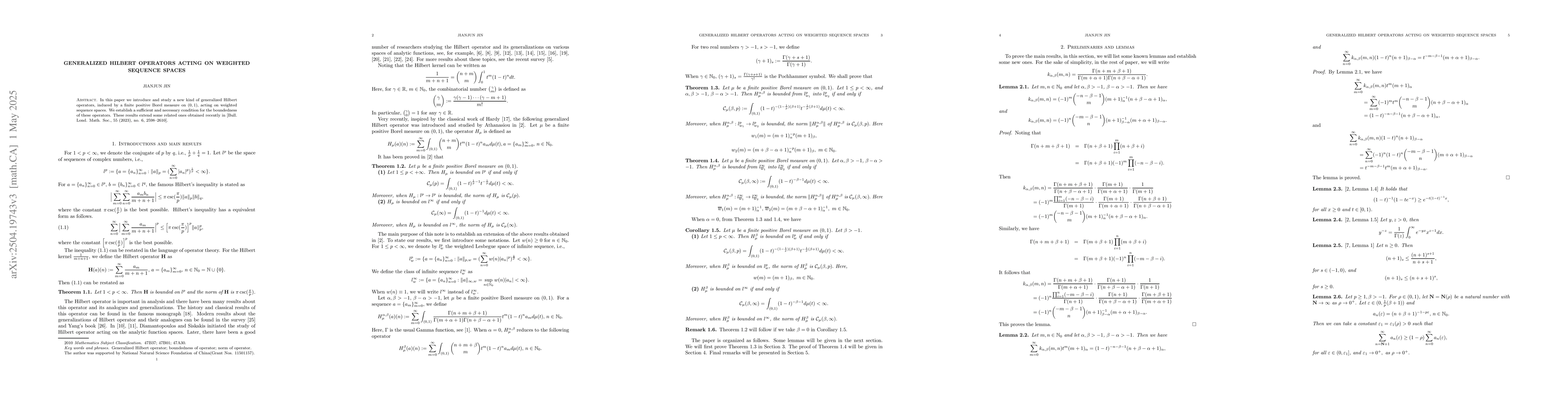 Thumbnail for Generalized Hilbert operators acting on weighted sequence spaces
