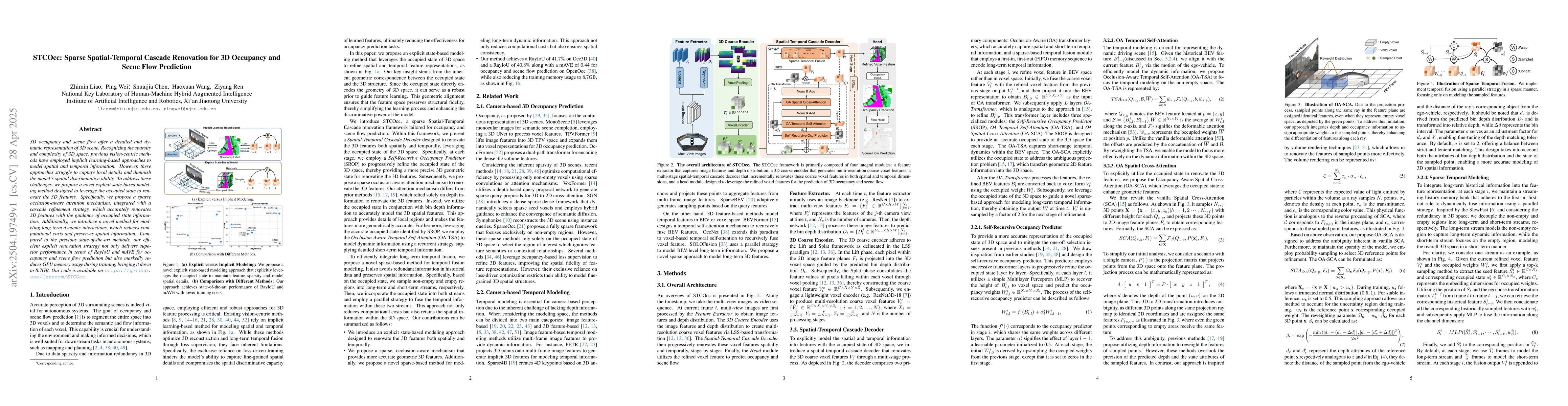 Thumbnail for STCOcc: Sparse Spatial-Temporal Cascade Renovation for 3D Occupancy and
  Scene Flow Prediction