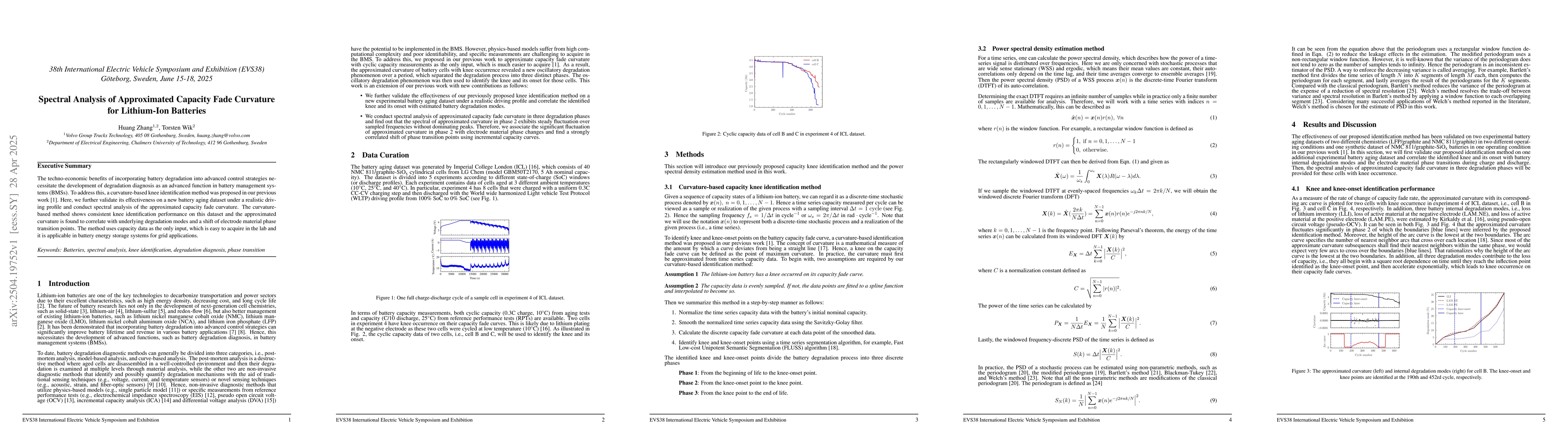 Thumbnail for Spectral Analysis of Approximated Capacity Fade Curvature for
  Lithium-Ion Batteries