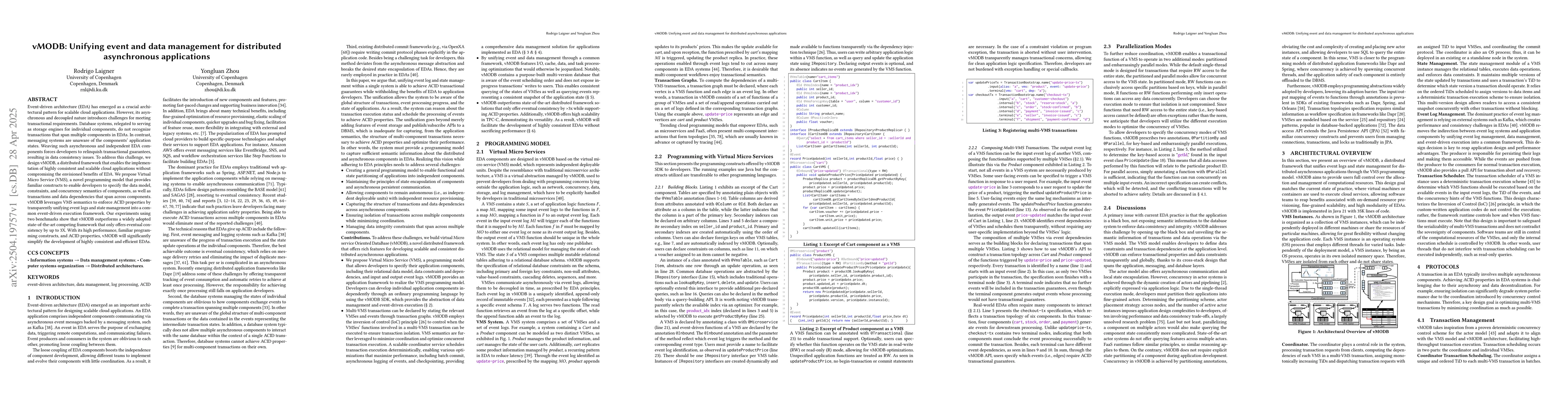 Thumbnail for vMODB: Unifying event and data management for distributed asynchronous
  applications