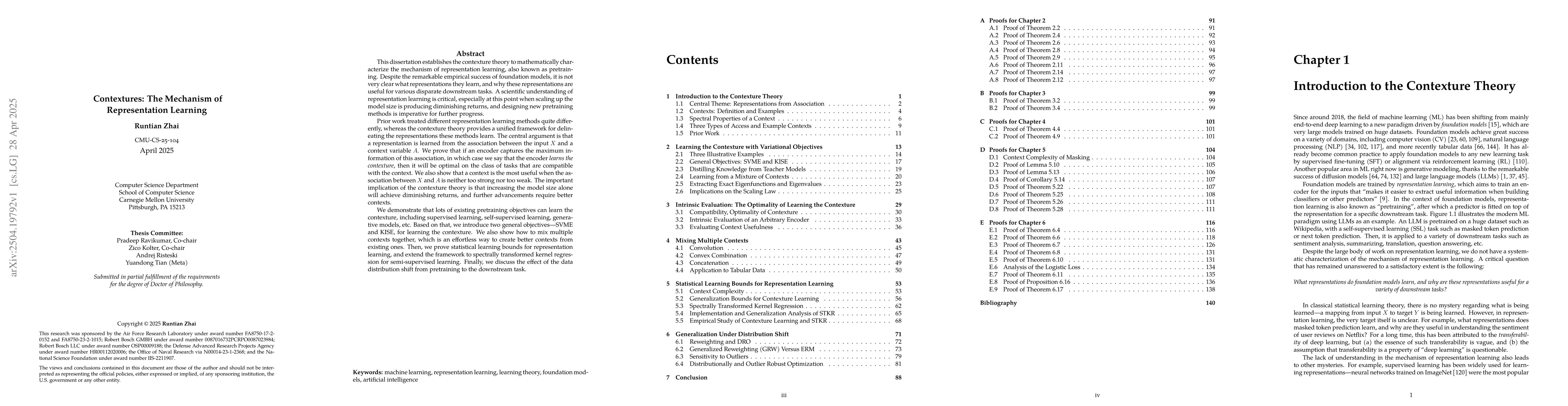 Thumbnail for Contextures: The Mechanism of Representation Learning