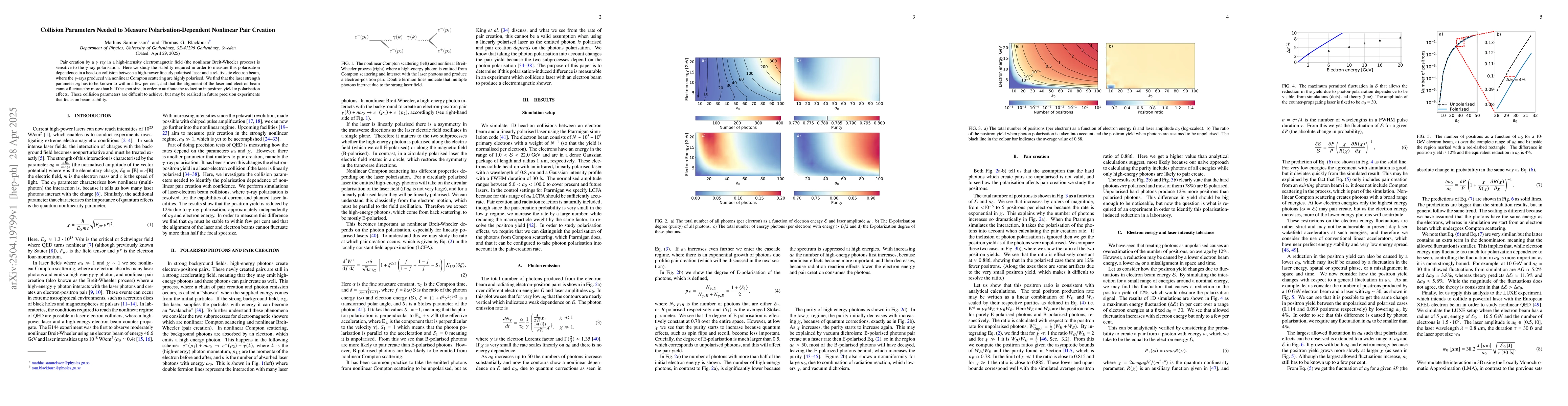 Thumbnail for Collision parameters needed to measure polarisation-dependent nonlinear
  pair creation