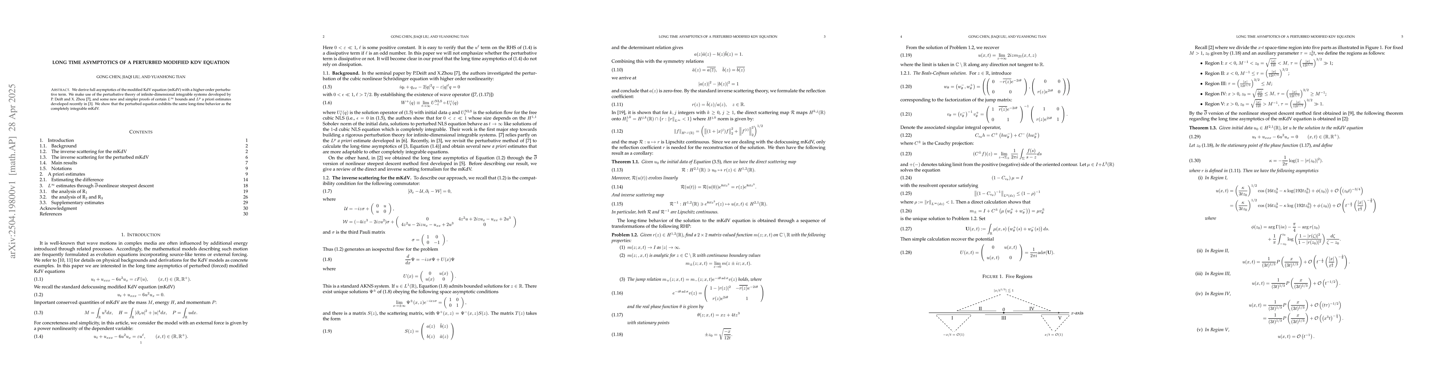 Thumbnail for Long time asymptotics of a perturbed modified KdV equation