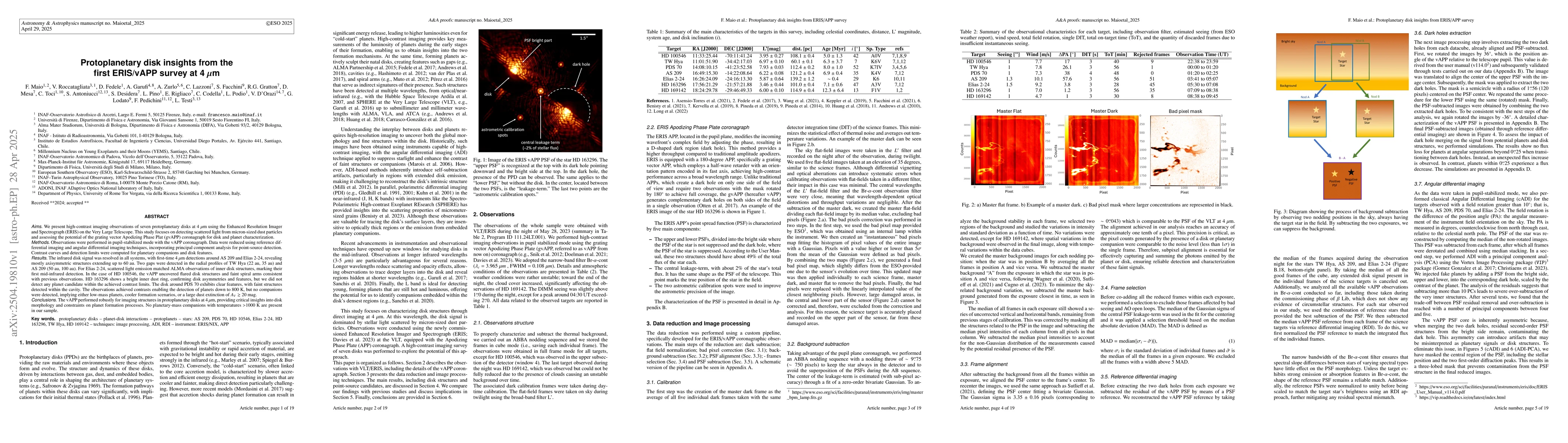 Thumbnail for Protoplanetary disk insights from the first ERIS/APP survey at 4 μm