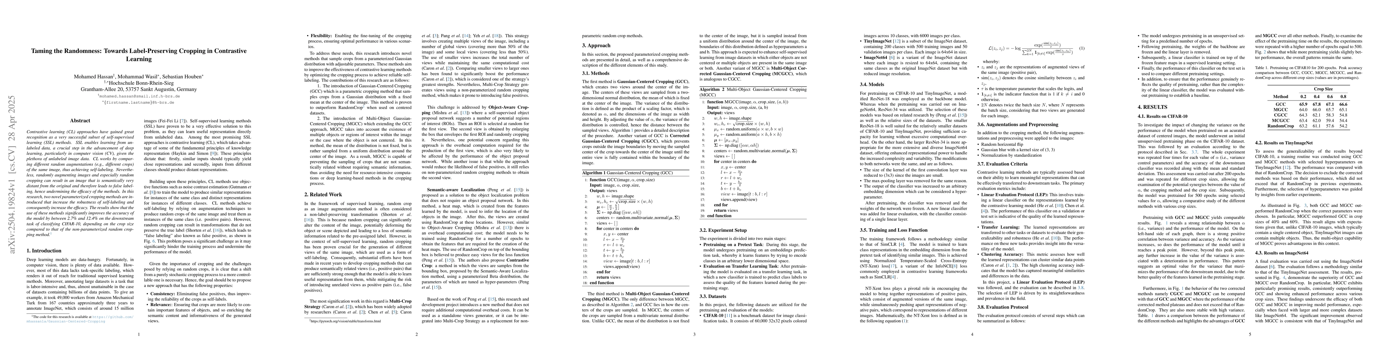 Thumbnail for Taming the Randomness: Towards Label-Preserving Cropping in Contrastive
  Learning