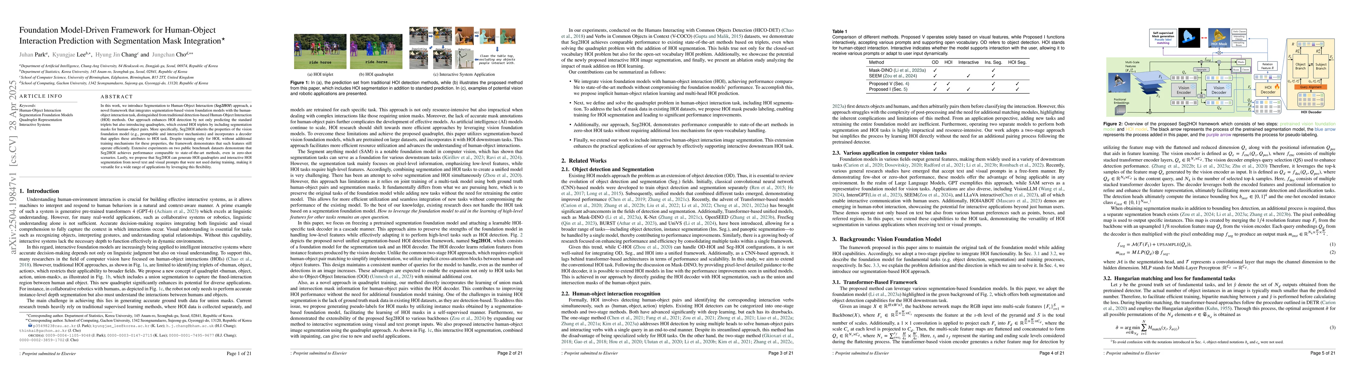 Thumbnail for Foundation Model-Driven Framework for Human-Object Interaction
  Prediction with Segmentation Mask Integration