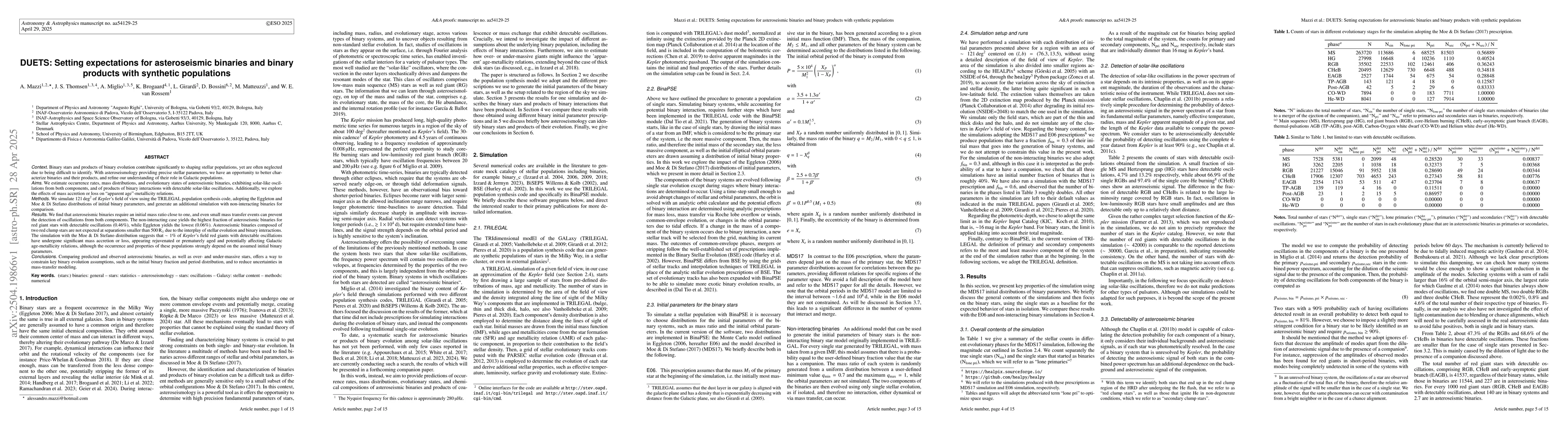 Thumbnail for DUETS: Setting expectations for asteroseismic binaries and binary
  products with synthetic populations