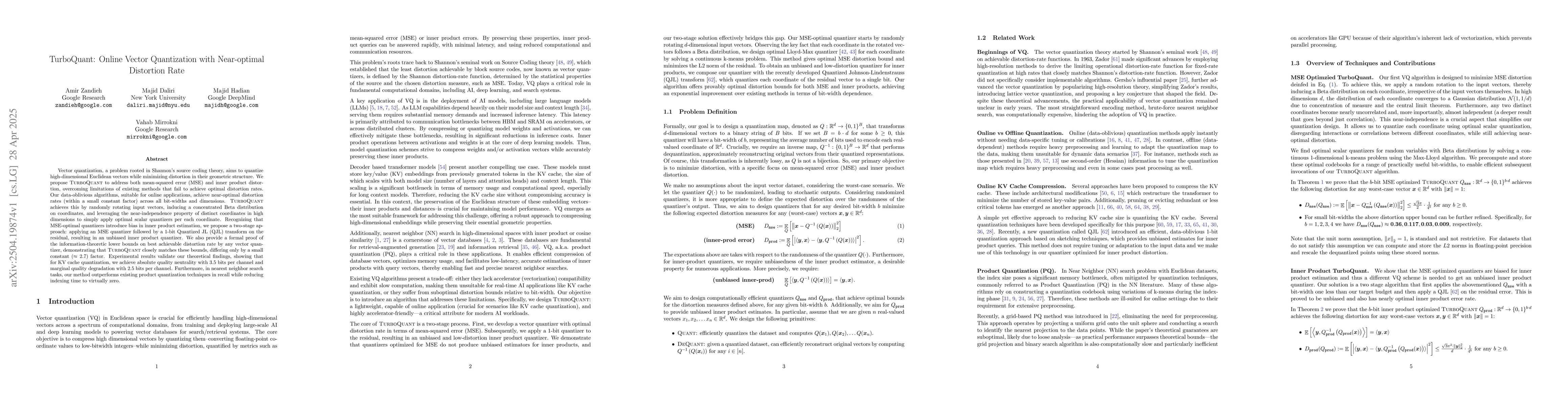 Thumbnail for TurboQuant: Online Vector Quantization with Near-optimal Distortion Rate