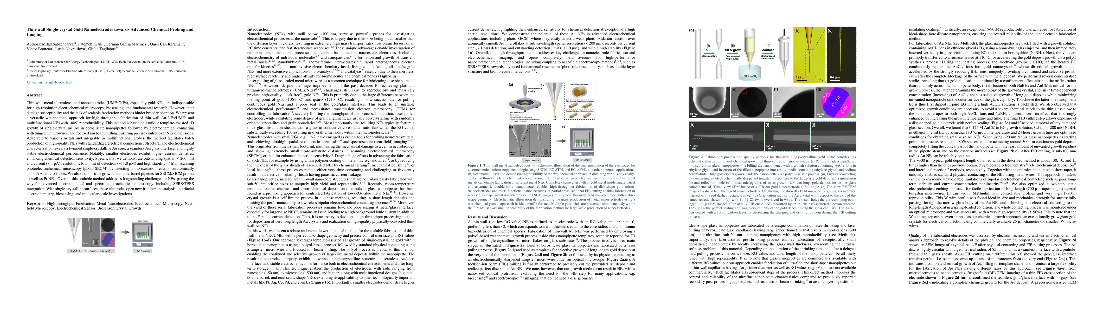 Thumbnail for Thin-wall Single-crystal Gold Nanoelectrodes towards Advanced Chemical
  Probing and Imaging