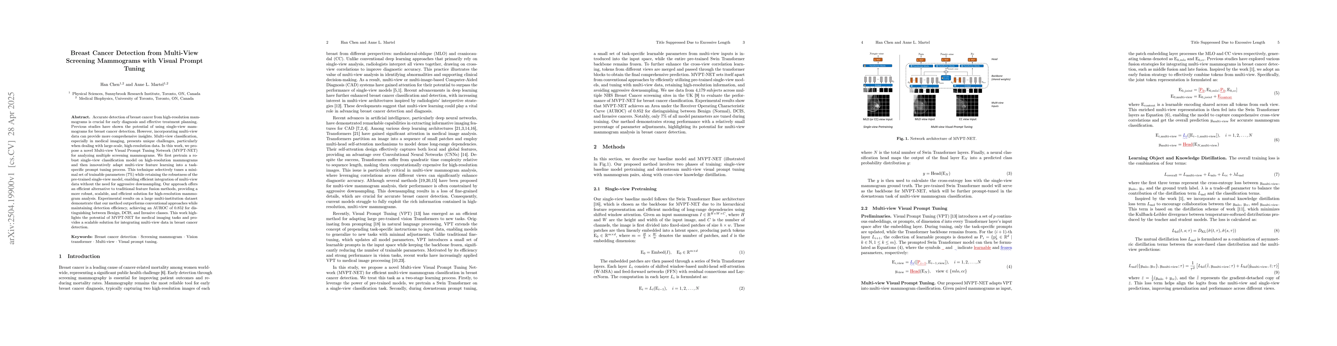Thumbnail for Breast Cancer Detection from Multi-View Screening Mammograms with Visual
  Prompt Tuning