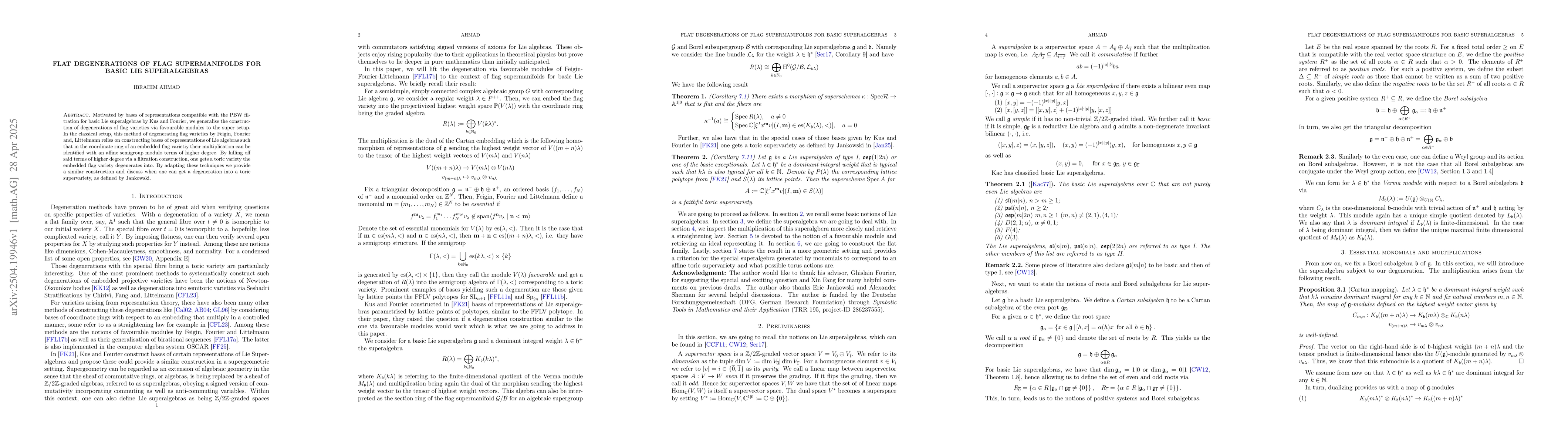 Thumbnail for Flat degenerations of flag supermanifolds for basic Lie superalgebras
