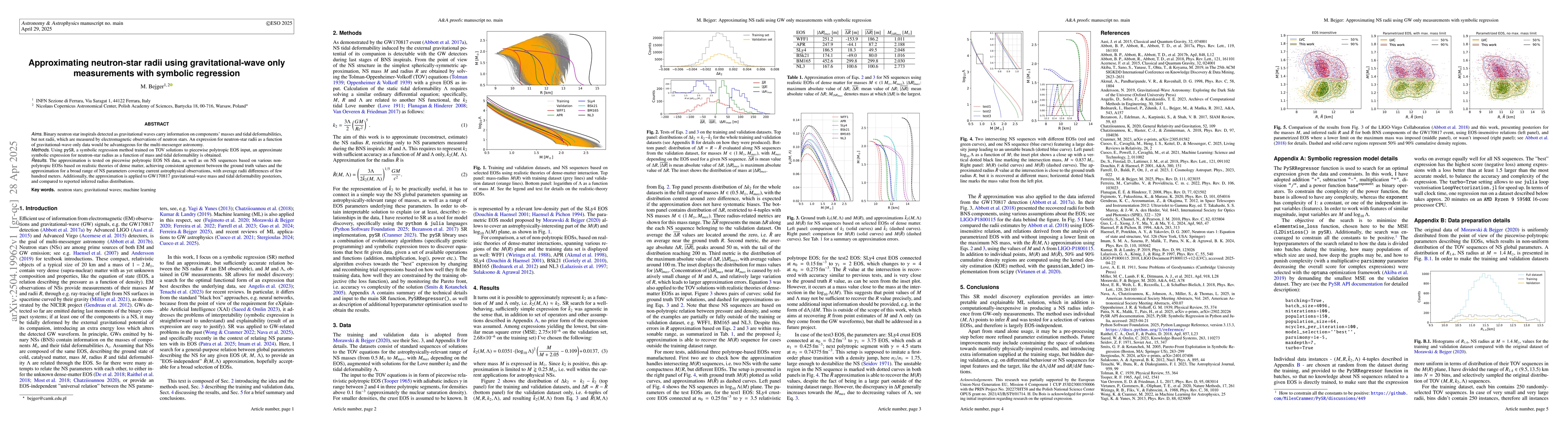 Thumbnail for Approximating neutron-star radii using gravitational-wave only
  measurements with symbolic regression