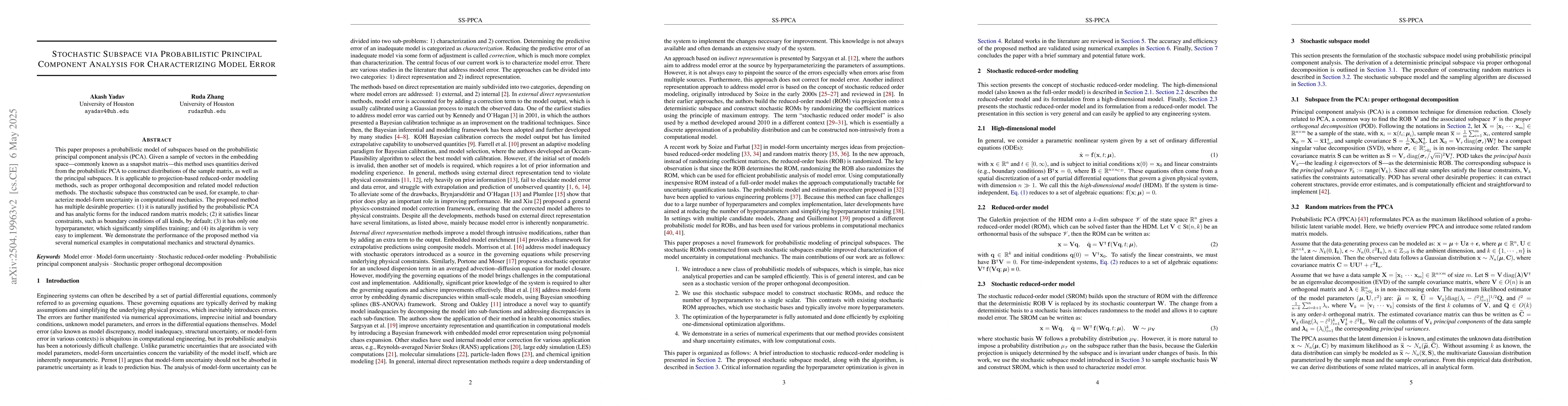 Thumbnail for Stochastic Subspace via Probabilistic Principal Component Analysis for
  Characterizing Model Error
