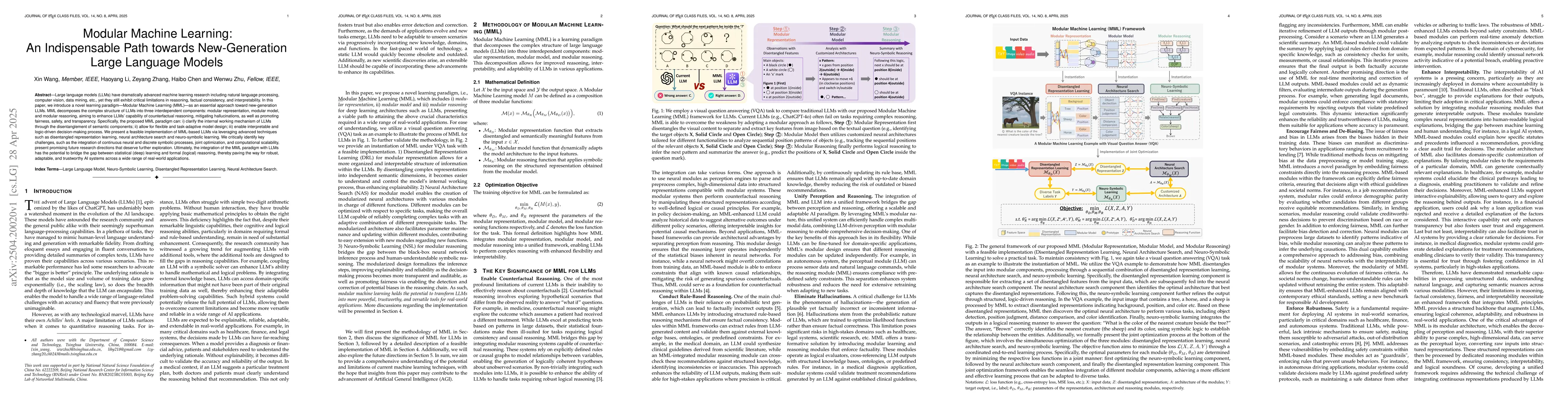 Thumbnail for Modular Machine Learning: An Indispensable Path towards New-Generation
  Large Language Models