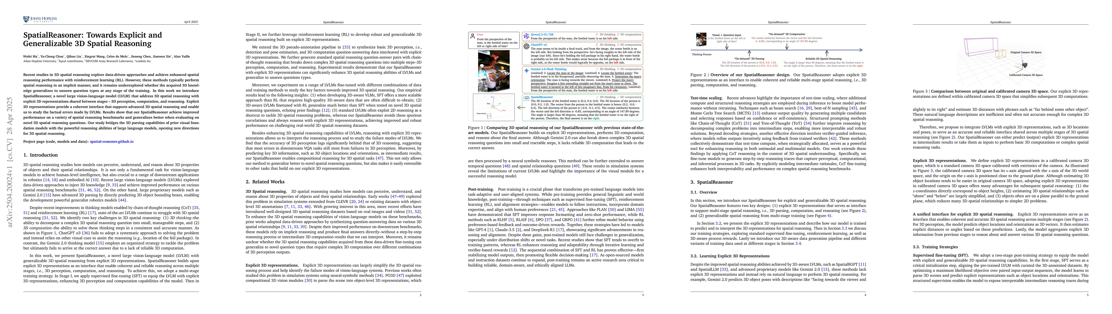 Thumbnail for SpatialReasoner: Towards Explicit and Generalizable 3D Spatial Reasoning