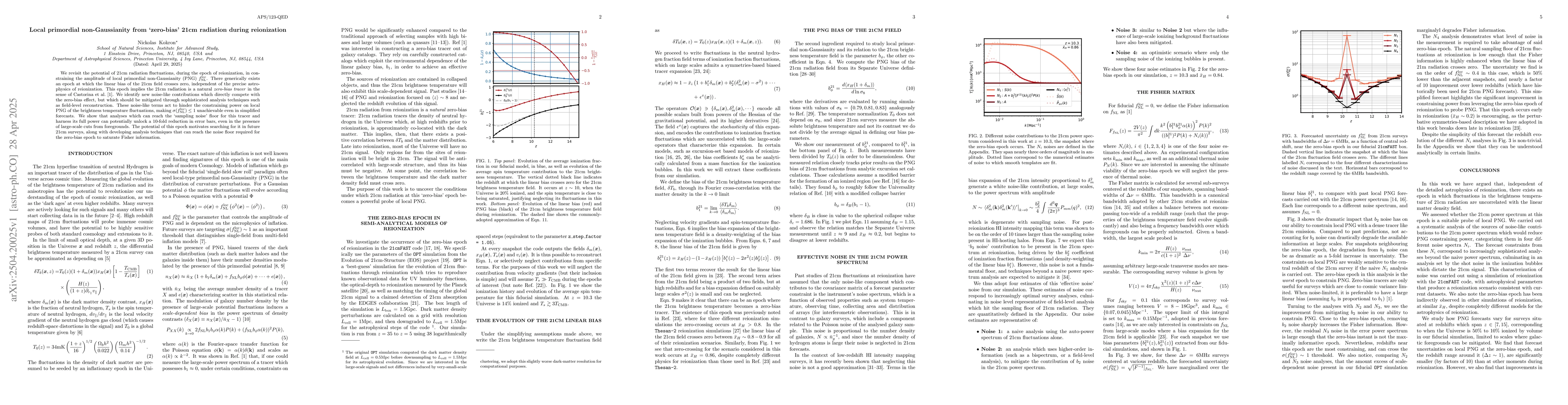 Thumbnail for Local primordial non-Gaussianity from 'zero-bias' 21cm radiation during
  reionization