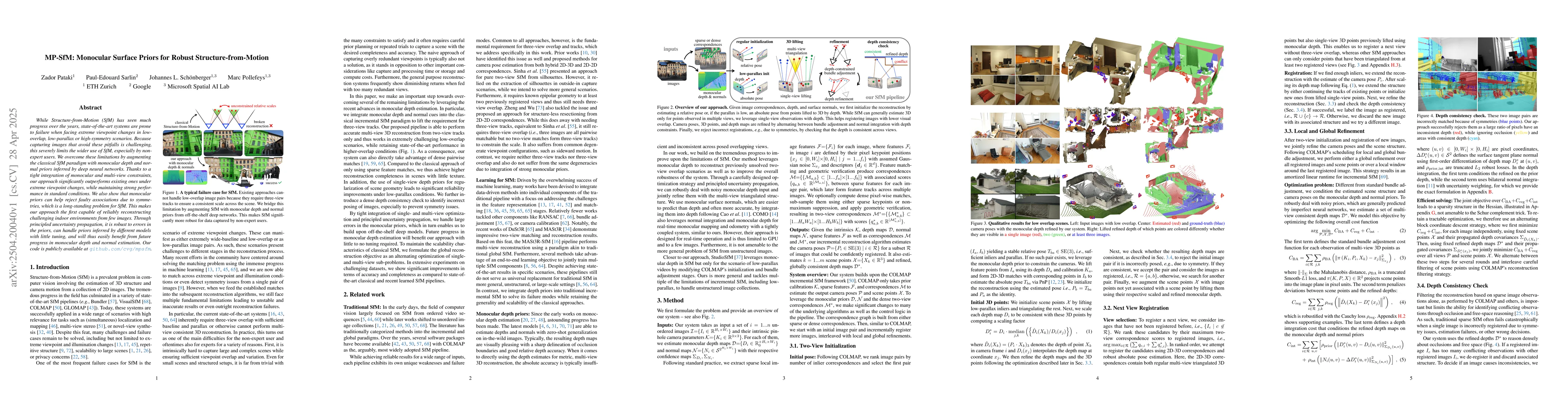 Thumbnail for MP-SfM: Monocular Surface Priors for Robust Structure-from-Motion