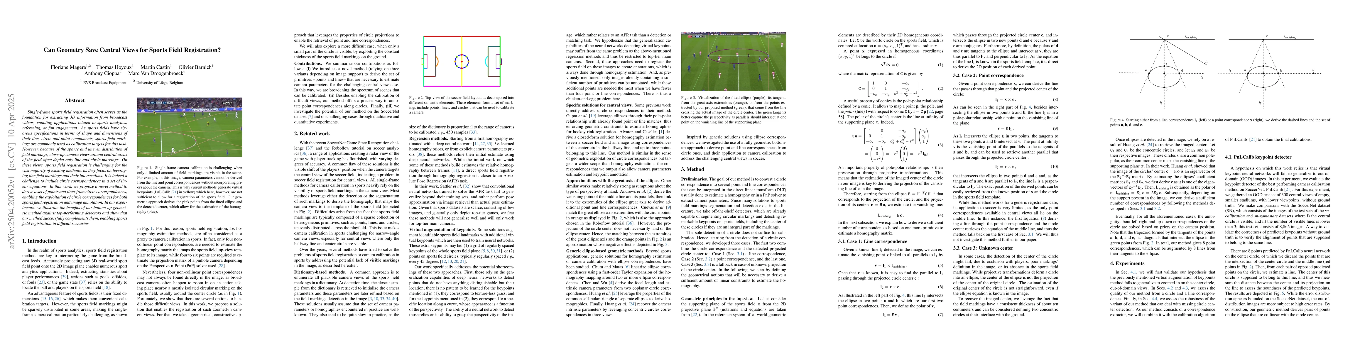 Thumbnail for Can Geometry Save Central Views for Sports Field Registration?