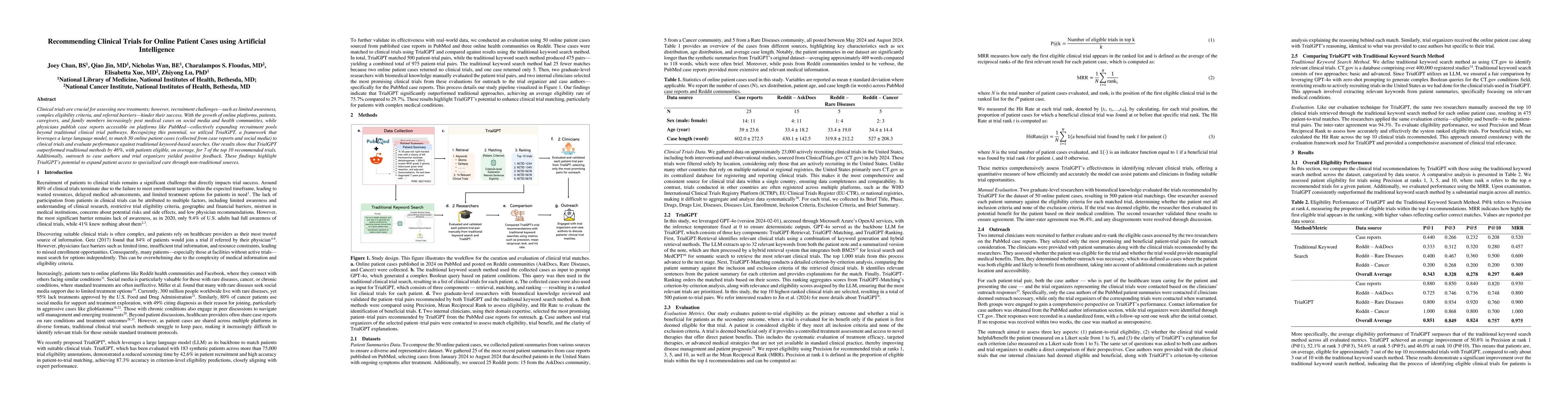 Thumbnail for Recommending Clinical Trials for Online Patient Cases using Artificial
  Intelligence