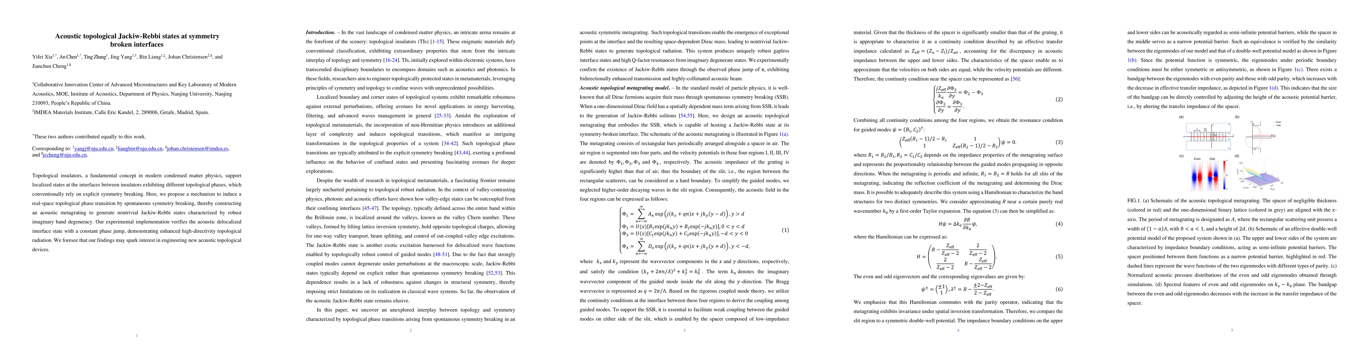 Thumbnail for Acoustic topological Jackiw-Rebbi states at symmetry broken interfaces