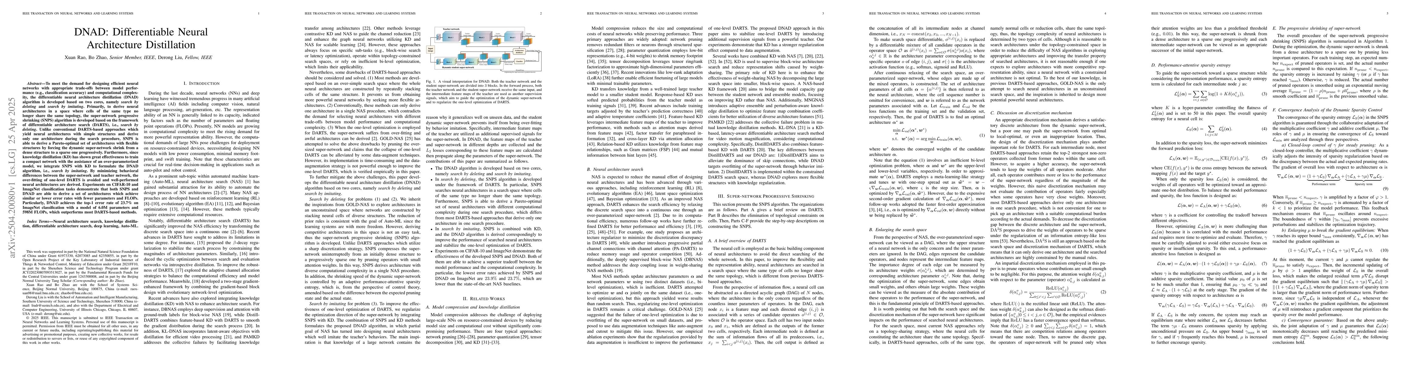 Thumbnail for DNAD: Differentiable Neural Architecture Distillation