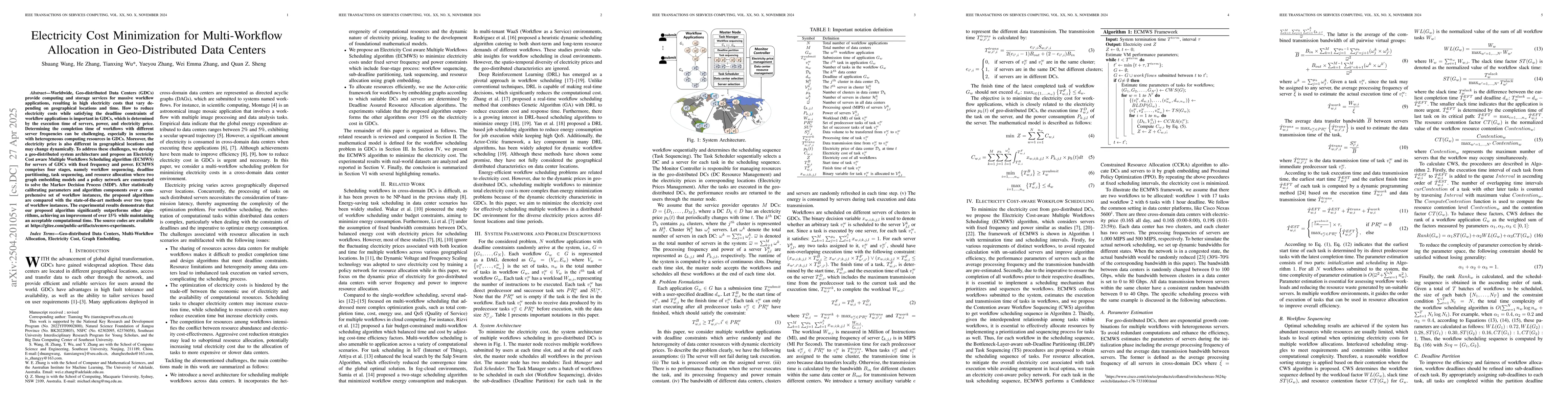 Thumbnail for Electricity Cost Minimization for Multi-Workflow Allocation in
  Geo-Distributed Data Centers