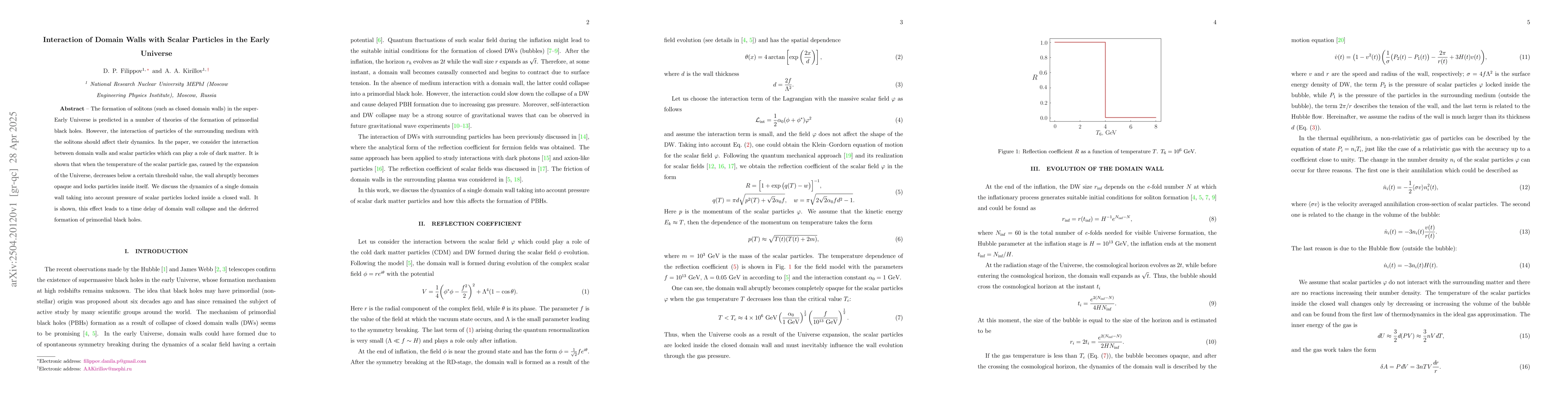 Thumbnail for Interaction of domain walls with scalar particles in the early Universe