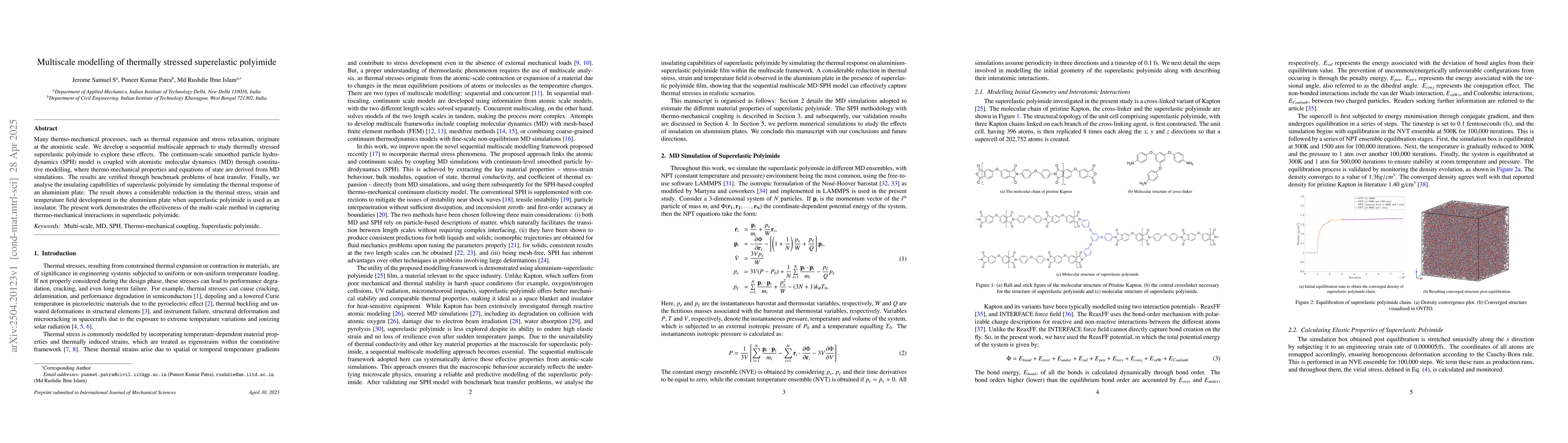 Thumbnail for Multiscale modelling of thermally stressed superelastic polyimide