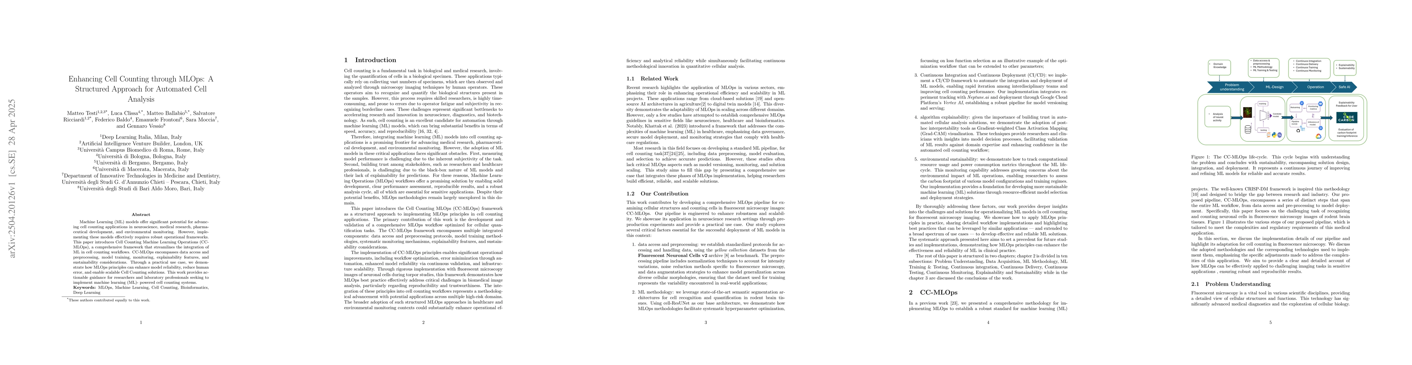 Thumbnail for Enhancing Cell Counting through MLOps: A Structured Approach for
  Automated Cell Analysis