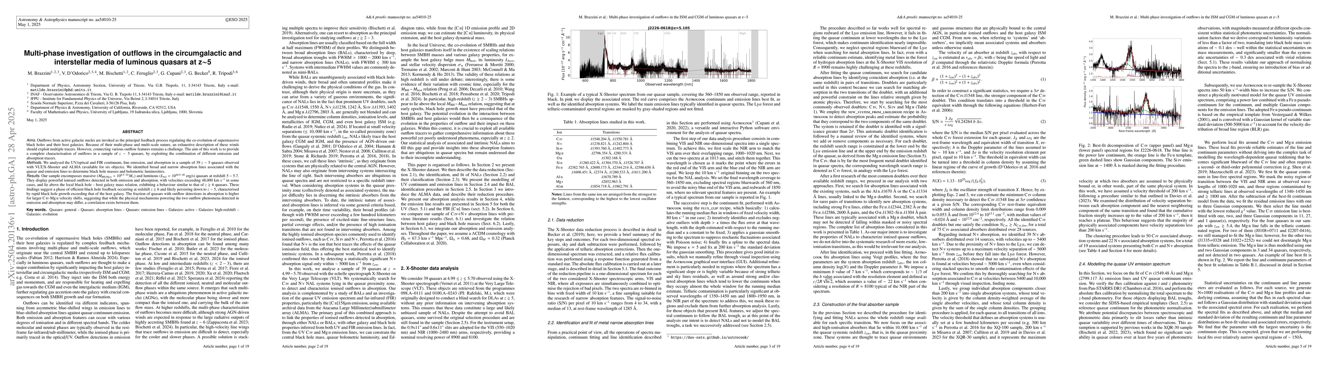 Thumbnail for Multi-phase investigation of outflows in the circumgalactic and
  interstellar media of luminous quasars at z~5