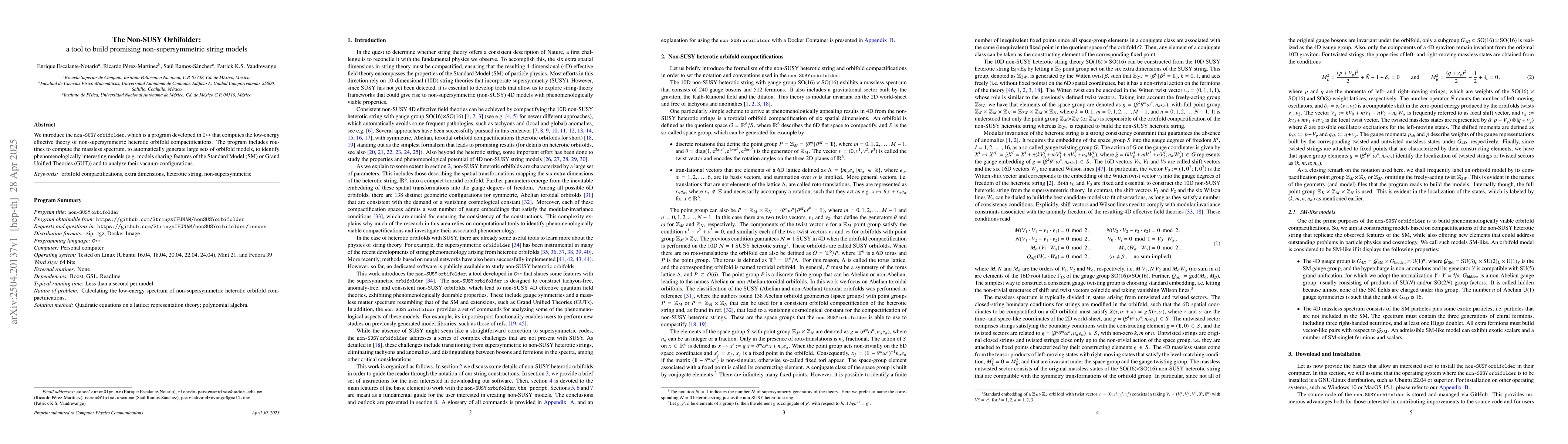 Thumbnail for The Non-SUSY Orbifolder: a tool to build promising non-supersymmetric
  string models
