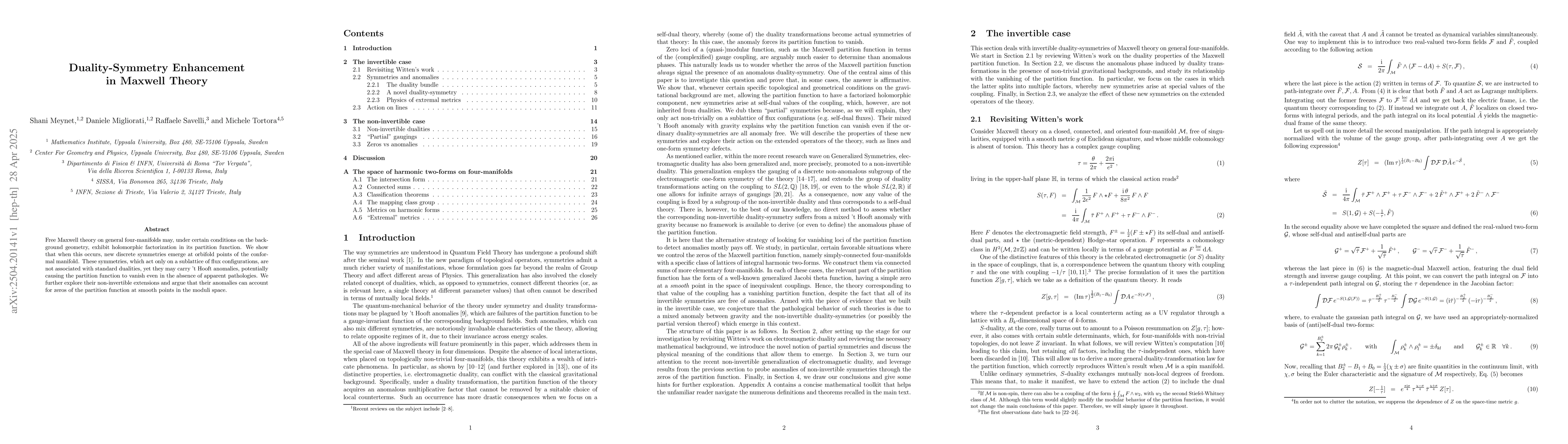 Thumbnail for Duality-Symmetry Enhancement in Maxwell Theory
