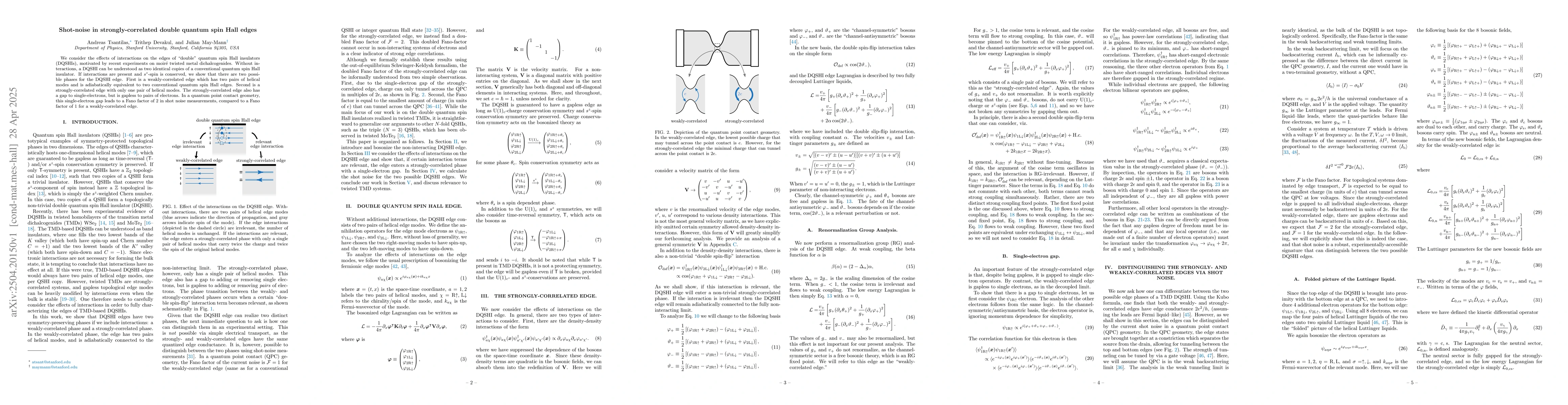 Thumbnail for Shot-noise in strongly-correlated double quantum spin Hall edges