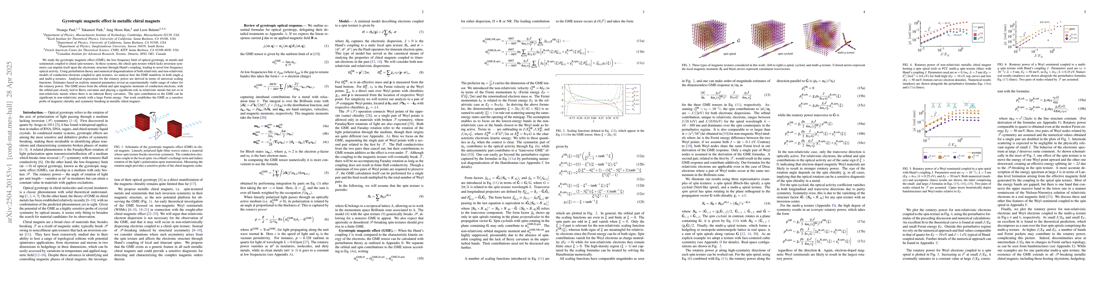 Thumbnail for Gyrotropic magnetic effect in metallic chiral magnets
