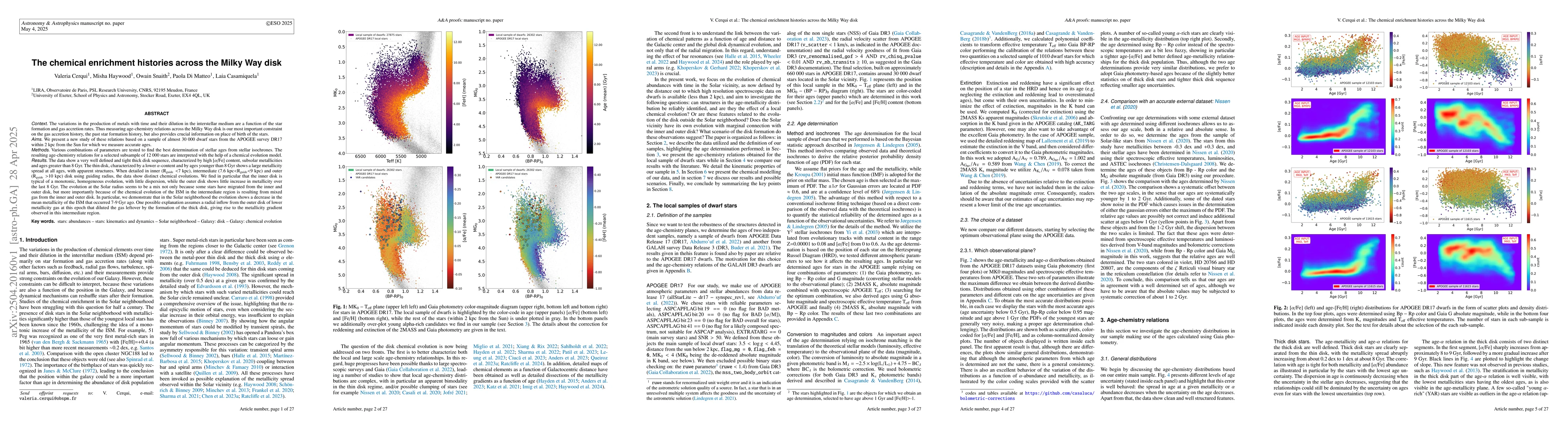 Thumbnail for The chemical enrichment histories across the Milky Way disk