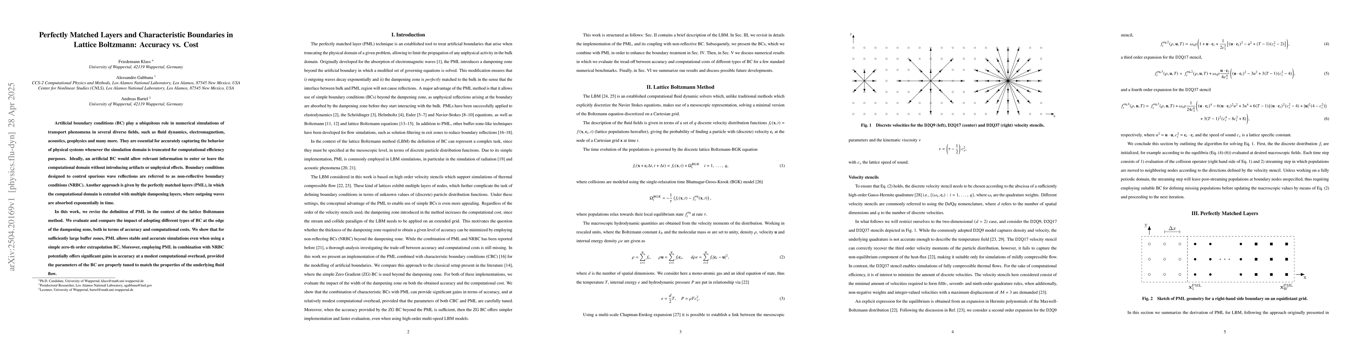 Thumbnail for Perfectly Matched Layers and Characteristic Boundaries in Lattice
  Boltzmann: Accuracy vs Cost