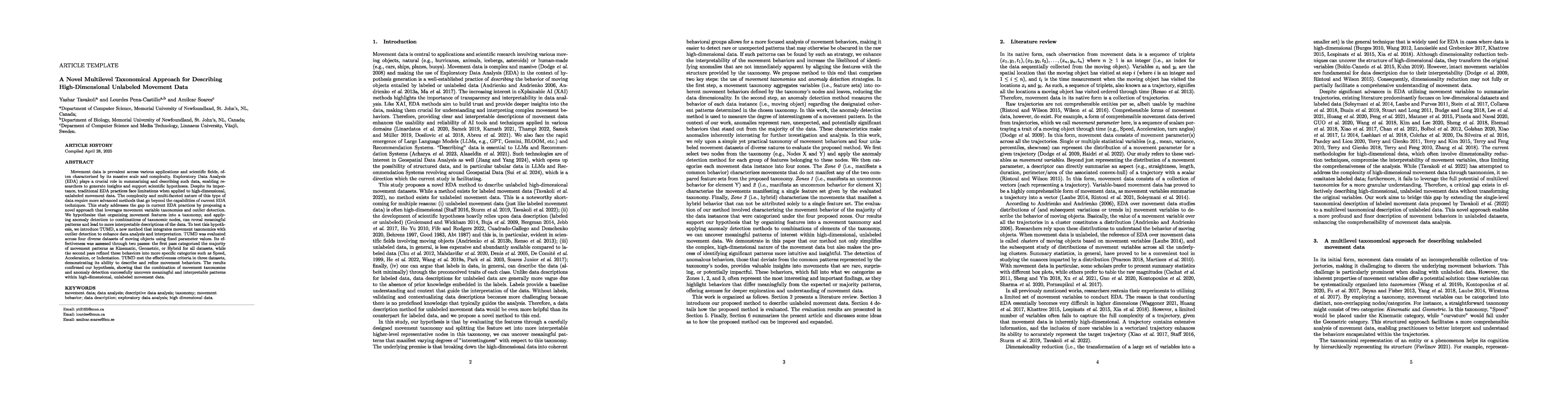 Thumbnail for A Novel Multilevel Taxonomical Approach for Describing High-Dimensional
  Unlabeled Movement Data