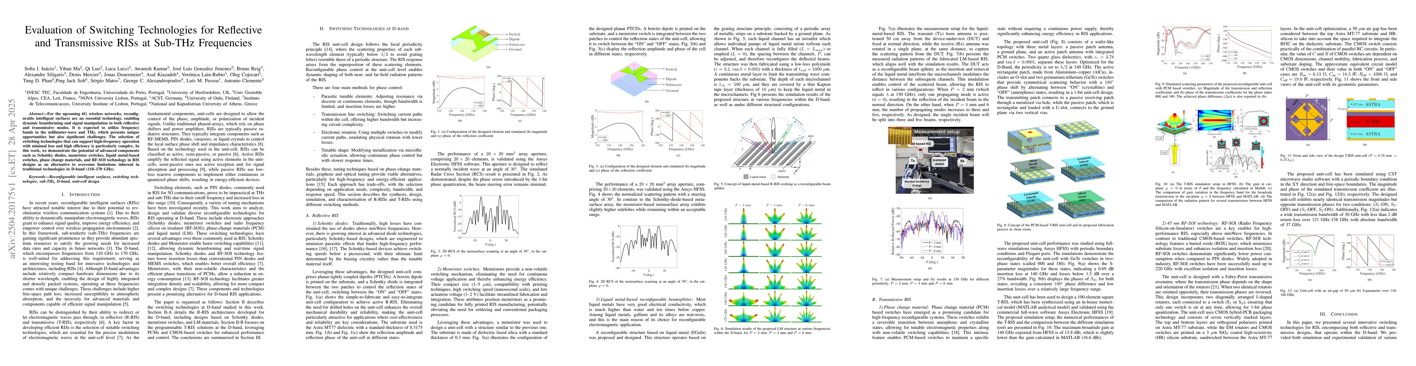 Thumbnail for Evaluation of Switching Technologies for Reflective and Transmissive
  RISs at Sub-THz Frequencies
