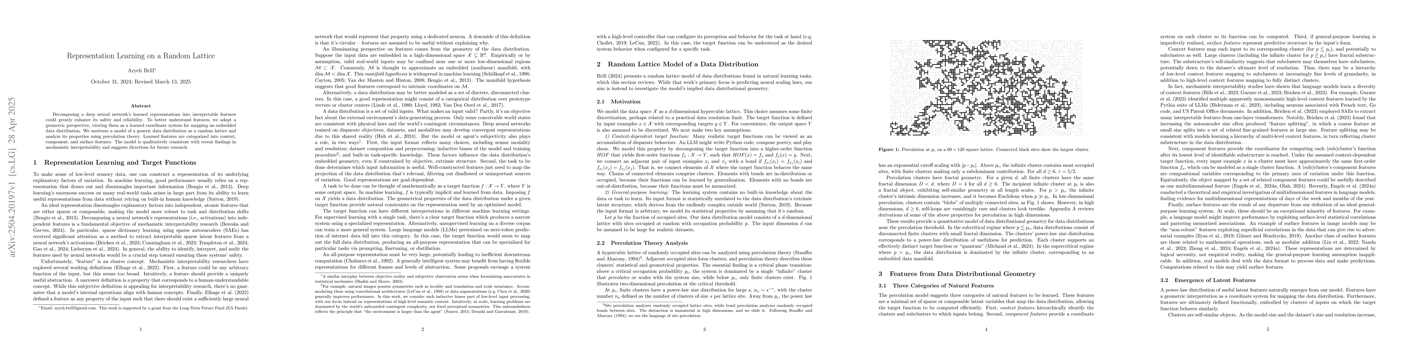 Thumbnail for Representation Learning on a Random Lattice