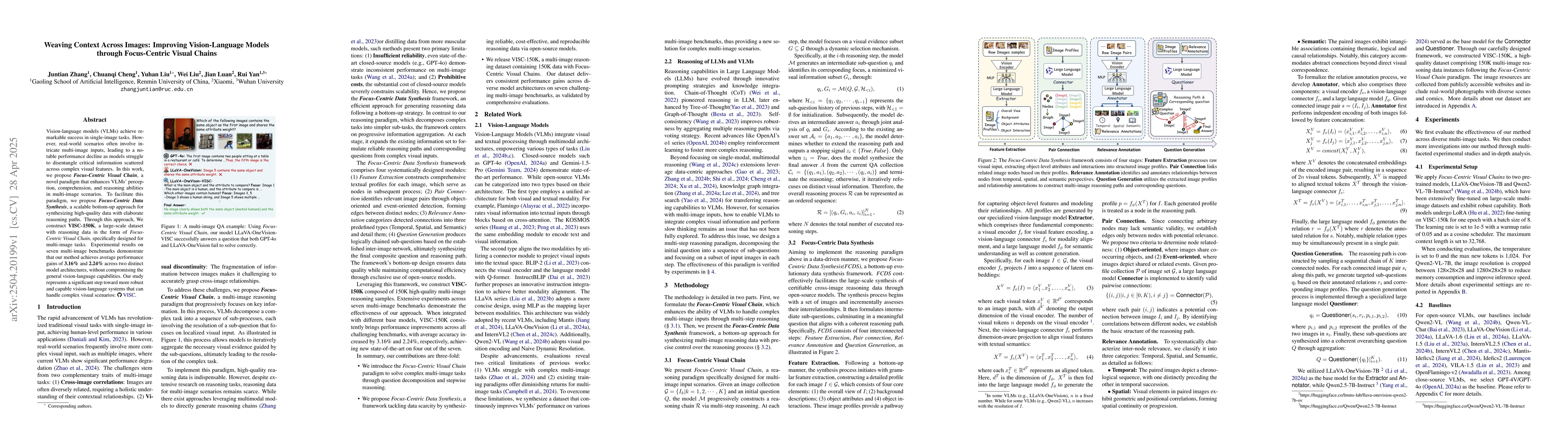 Thumbnail for Weaving Context Across Images: Improving Vision-Language Models through
  Focus-Centric Visual Chains