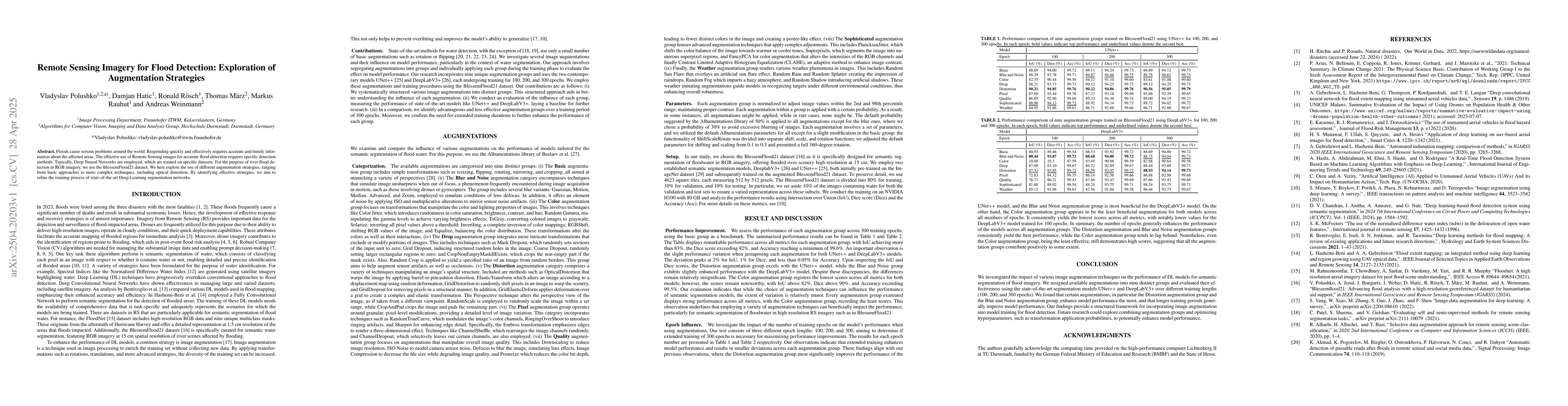 Thumbnail for Remote Sensing Imagery for Flood Detection: Exploration of Augmentation
  Strategies