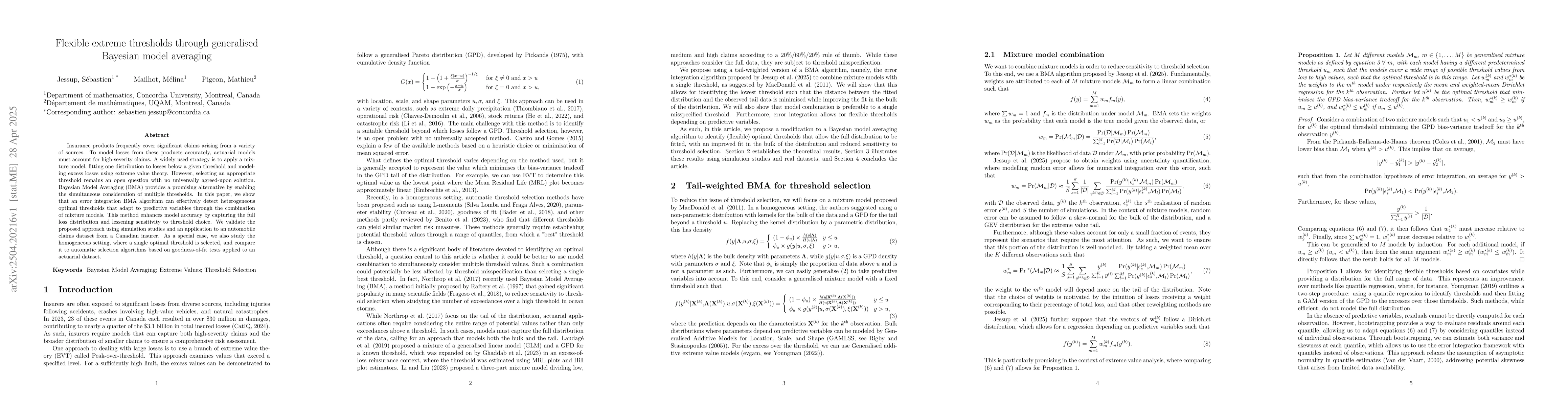 Thumbnail for Flexible extreme thresholds through generalised Bayesian model averaging