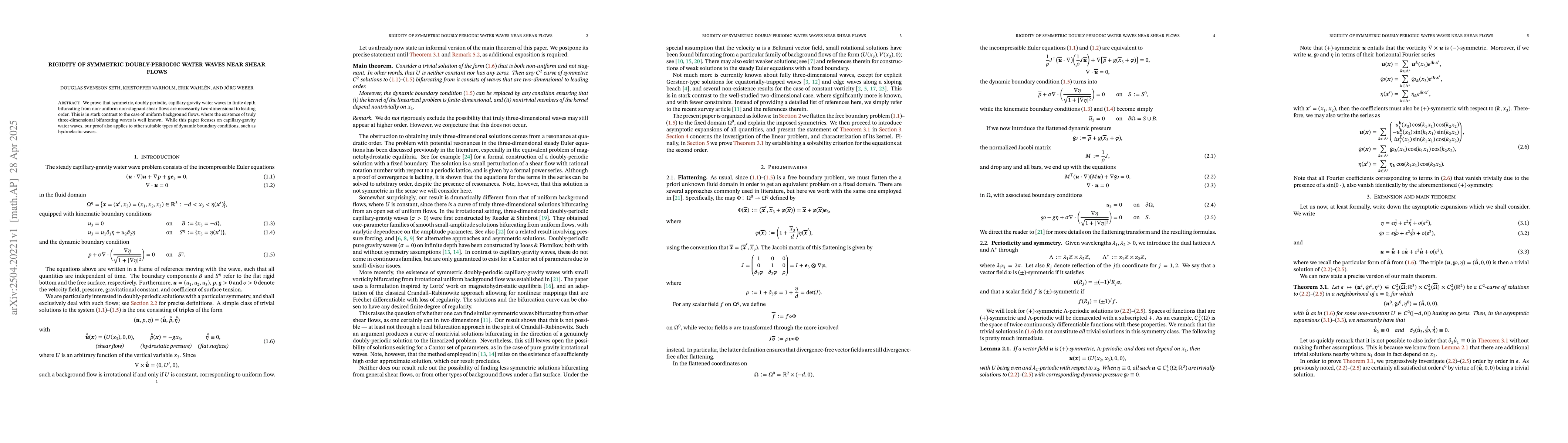 Thumbnail for Rigidity of symmetric doubly-periodic water waves near shear flows