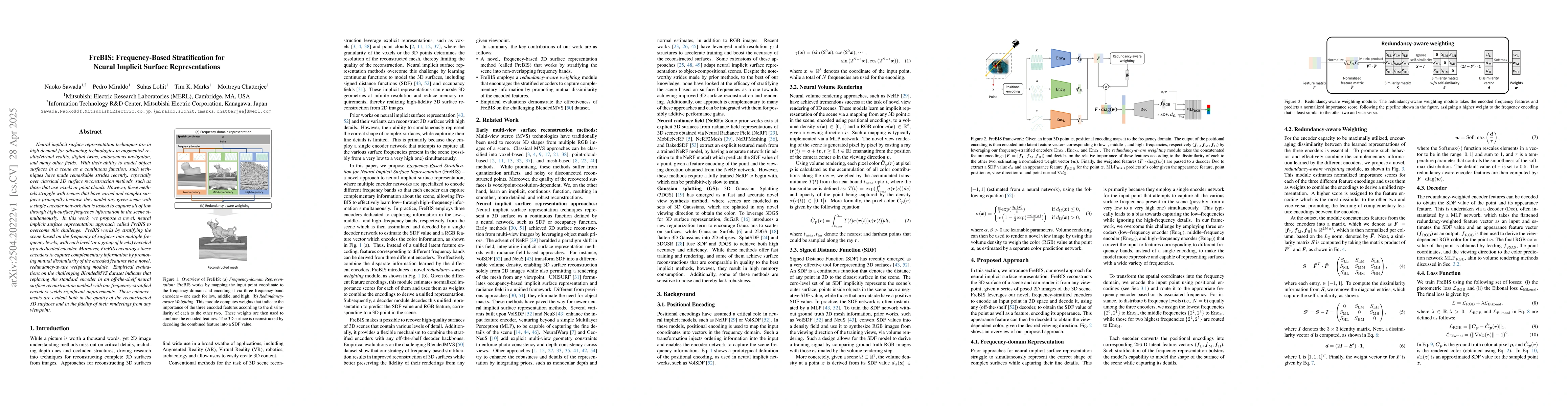 Thumbnail for FreBIS: Frequency-Based Stratification for Neural Implicit Surface
  Representations