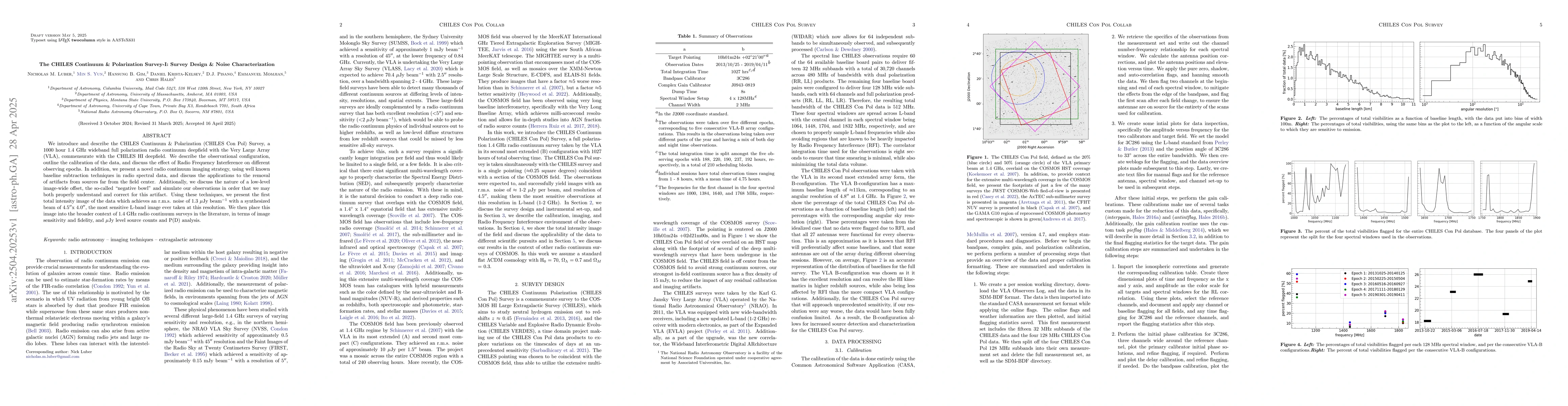 Thumbnail for The CHILES Continuum \& Polarization Survey-I: Survey Design \& Noise
  Characterization