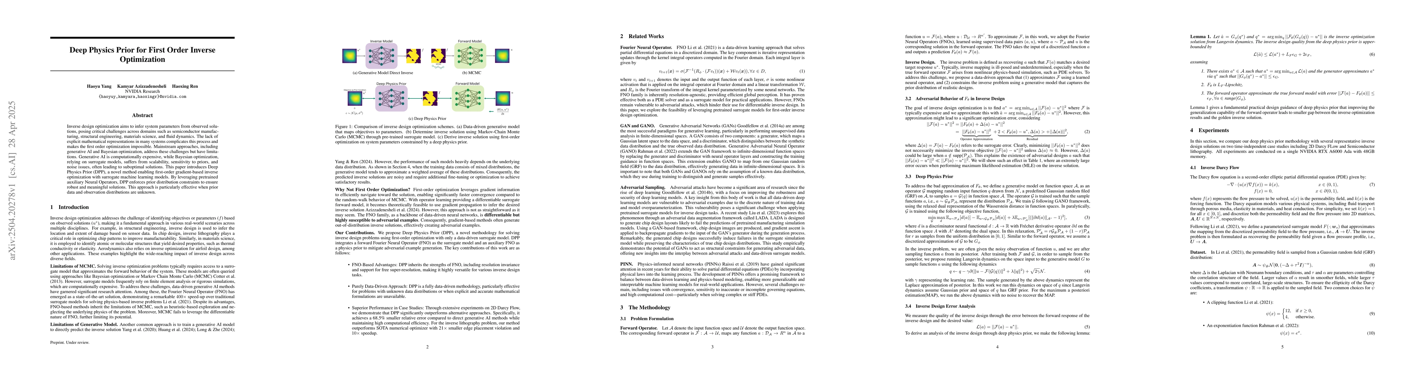 Thumbnail for Deep Physics Prior for First Order Inverse Optimization