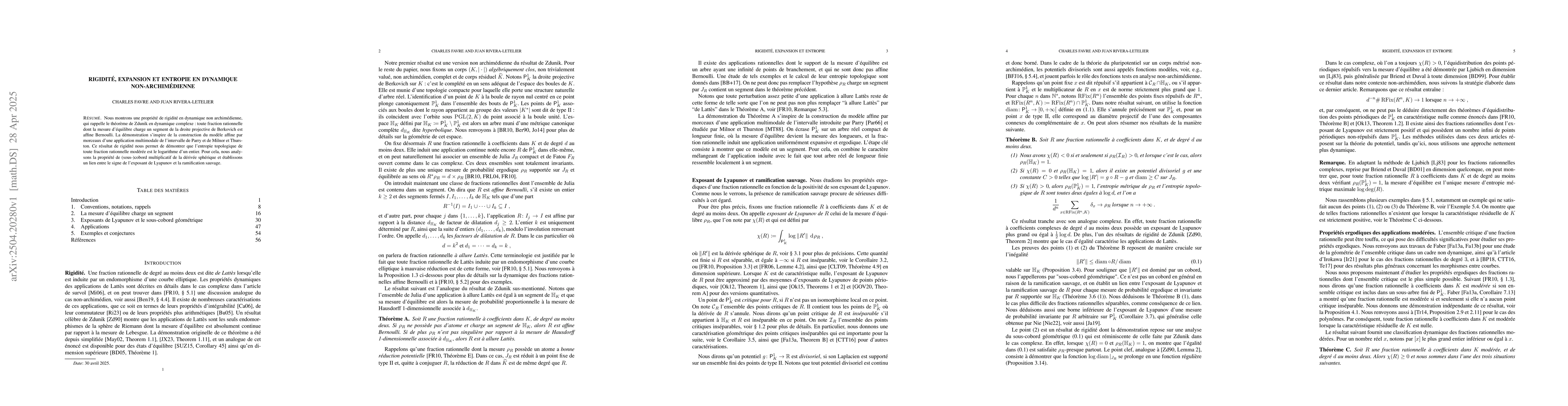 Thumbnail for Rigidité, expansion et entropie en dynamique non-archimédienne
  (Rigidity, expansion and entropy in non-Archimedean dynamics)
