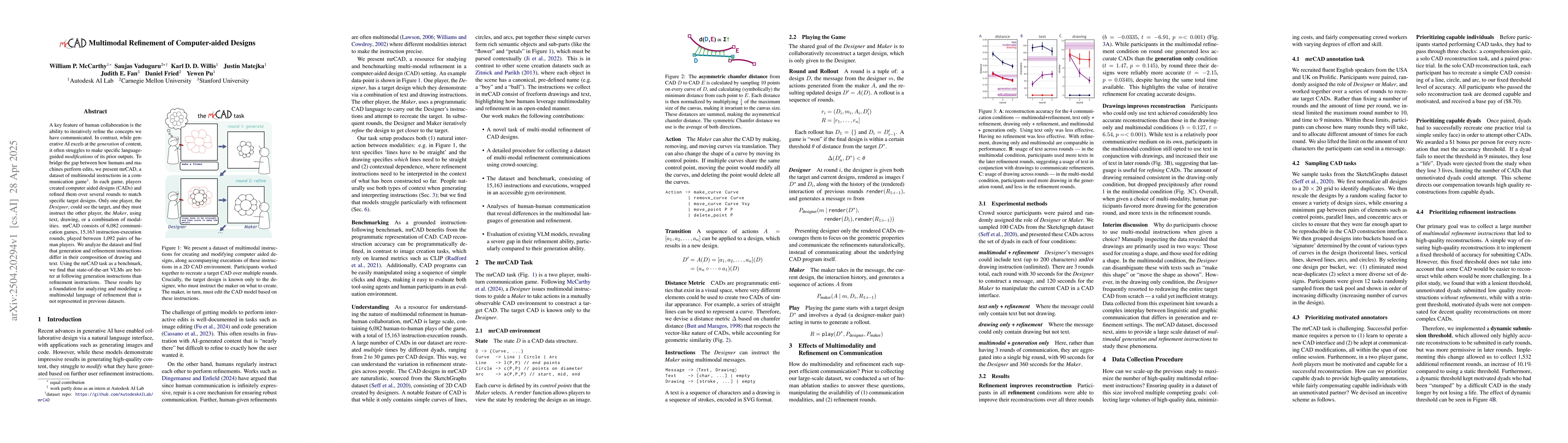Thumbnail for mrCAD: Multimodal Refinement of Computer-aided Designs