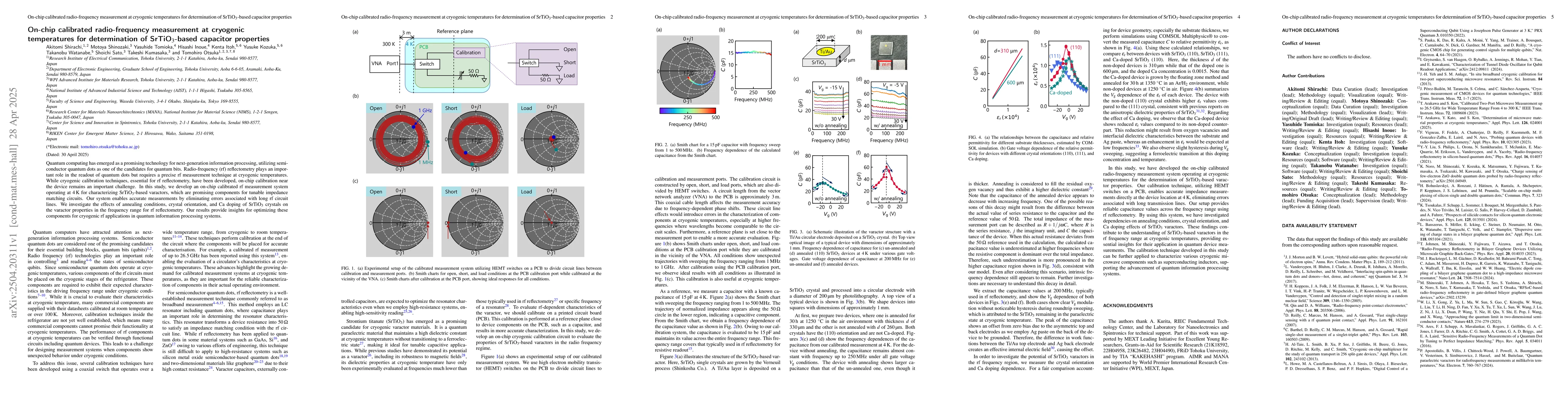 Thumbnail for On-chip calibrated radio-frequency measurement at cryogenic temperatures
  for determination of SrTiO3-based capacitor properties